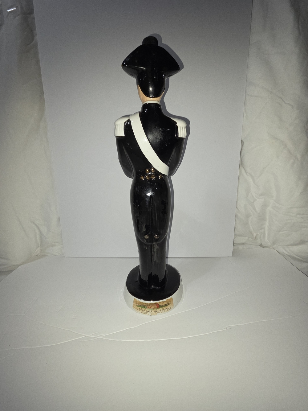 Black Ceramic Soldier Figurine with Gold Accents - Home Art Ceramic - Picture 3 of 7